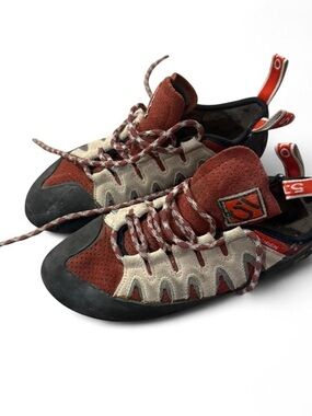 Five Ten Men’s Red and Cream Rock Climbing Shoes